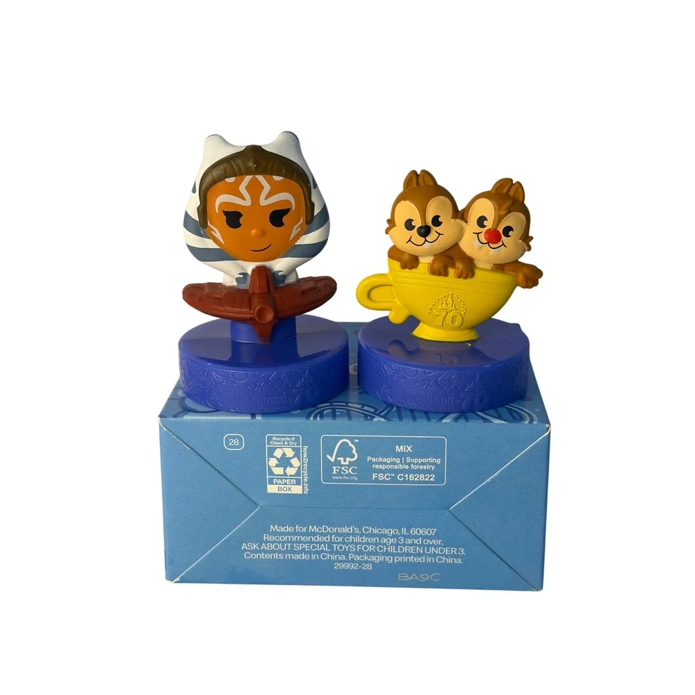 McDonalds Disneyland 70th Anniversary Happy Meal Toy Set #28 Ahsoka Chip n Dale